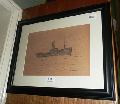 Lot 611 - Framed pencil drawing, after L S Lowry