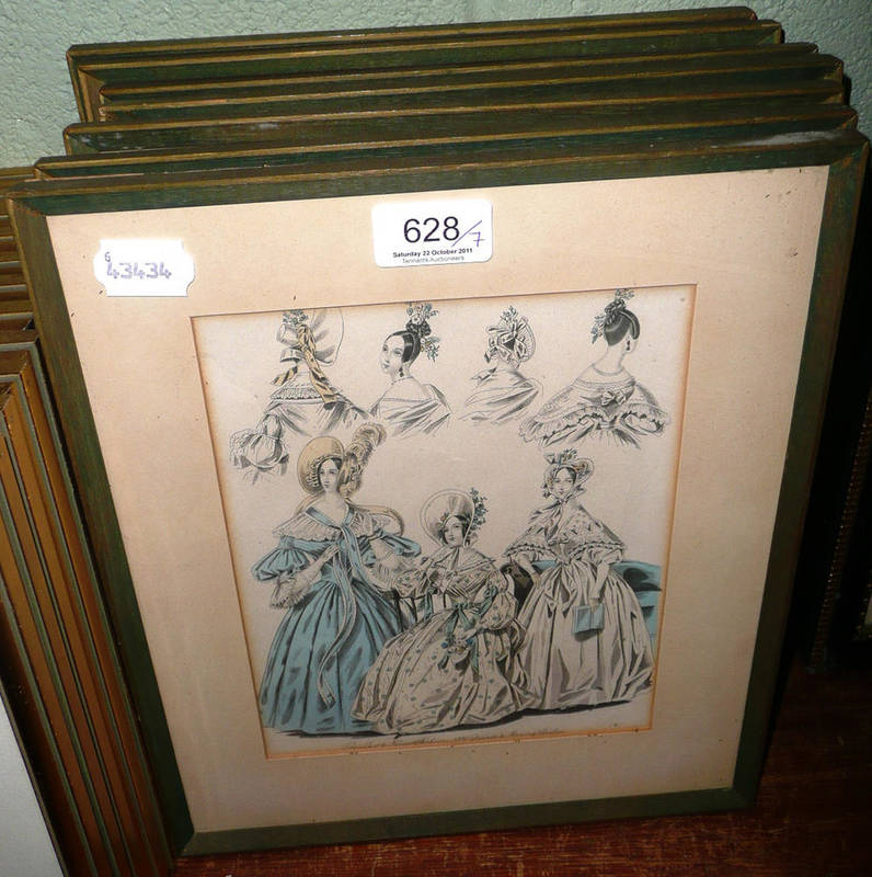 Lot 628 - Seven fashion prints, framed and glazed