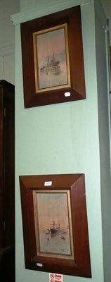 Lot 631 - Pair of early 20th century oil on board seascapes