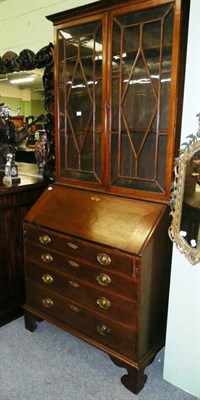 Lot 642 - Oak bureau bookcase (top associated)