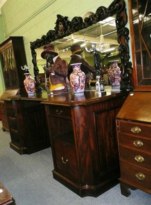 Lot 643 - Very large mahogany mirror-backed sideboard