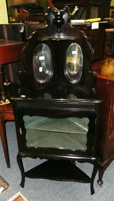 Lot 652 - Stained mirrored corner display cabinet