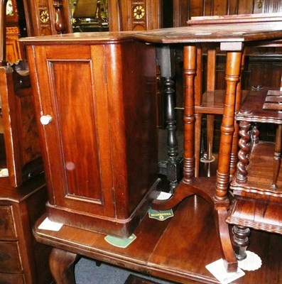Lot 658 - Walnut occasional table and a Victorian mahogany bedside cabinet