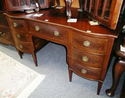 Lot 662 - Edwardian inlaid dressing table and Victorian toilet mirror