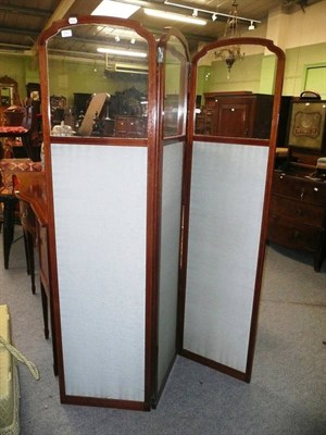 Lot 683 - A glass three-fold room screen