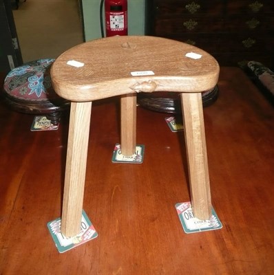 Lot 688 - A Robert 'Mouseman' Thompson oak cow stool