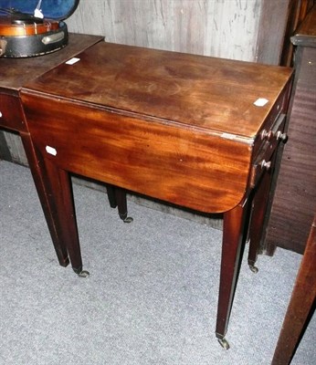 Lot 692 - A George IV mahogany rounded rectangular dropleaf work table 55.5cm x 33.5cm x 71.5cm