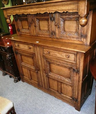Lot 695 - Oak court cupboard
