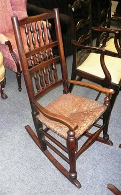Lot 706 - Spindle back rocking chair