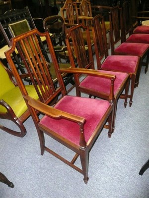 Lot 710 - Set of six Edwardian mahogany dining chairs