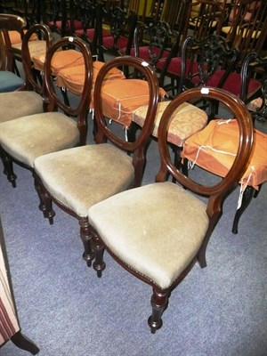 Lot 711 - Set of four Victorian mahogany balloon back chairs