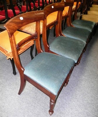 Lot 712 - Two pairs of 19th century mahogany bar-back chairs