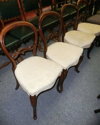 Lot 724 - Four Victorian dining chairs and a piano stool