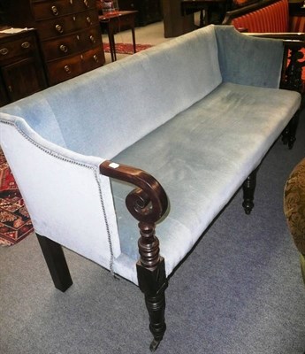 Lot 735 - Victorian blue velour upholstered settee