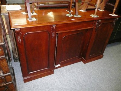 Lot 744 - Three door mahogany sideboard
