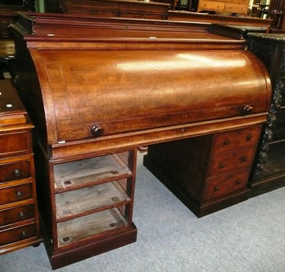 Lot 749 - Victorian mahogany roll top desk