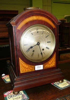 Lot 751 - An Edwardian inlaid mantel clock