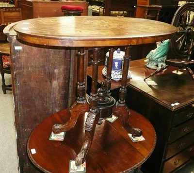 Lot 756 - Victorian inlaid walnut oval occasional table