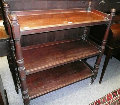 Lot 759 - Victorian mahogany three-tier dinner wagon