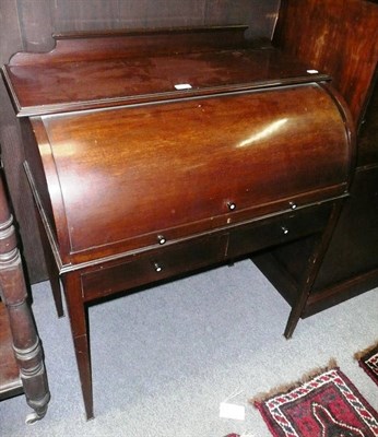 Lot 760 - Mahogany cylinder bureau