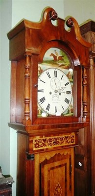 Lot 777 - Eight day longcase clock, horses to the dial