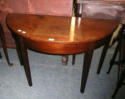 Lot 799 - A demi-lune mahogany side table
