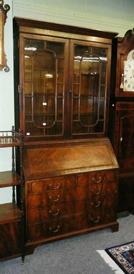 Lot 809 - A Georgian mahogany bureau bookcase