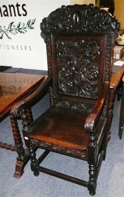 Lot 813 - Carved Wainscot chair