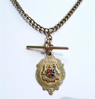 Lot 13 - A 9ct gold watch chain and pendant