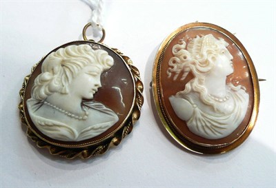 Lot 37 - Two shell cameos