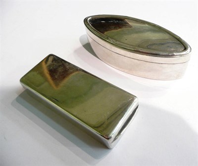 Lot 43 - A silver toothpick case and a silver jewellery box