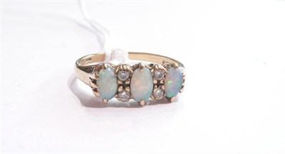 Lot 53 - An opal and diamond ring