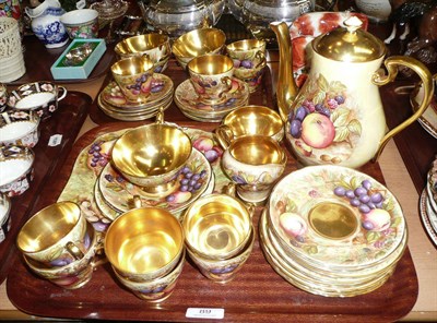 Lot 89 - An Aynsley Orchard Gold tea and coffee service including coffee pot