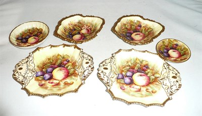 Lot 92 - Two pairs of Aynsley Orchard Gold shaped dishes and two small dishes