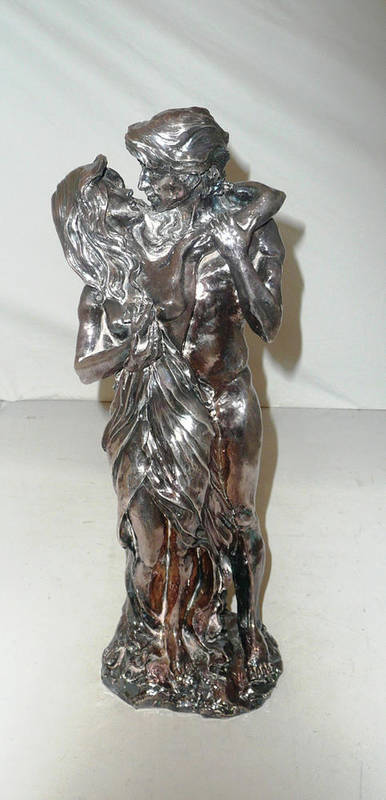 Lot 95 - Silver statue of 'two lovers' loaded