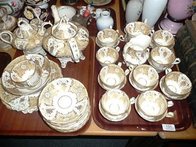 Lot 131 - Early Victorian tea and coffee service in buff and gold, approx 40 pieces