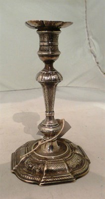 Lot 153 - A George II silver candlestick, London 1731, 18.5cms high, 14oz