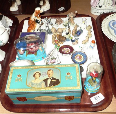 Lot 211 - A Georgian silver spoon, two Magic Roundabout toys and a lion, five Lady & the Tramp figures...