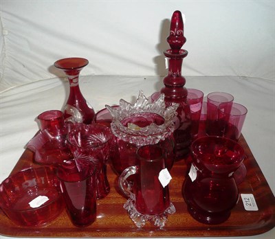 Lot 212 - A quantity of cranberry glass