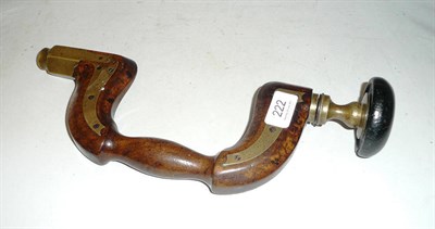 Lot 222 - A 19th century brass mounted wood workers brace by David Flather, Solly Works, Sheffield