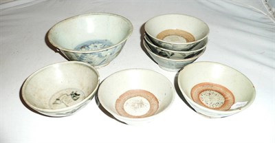 Lot 225 - Seven assorted Chinese blue and white bowls