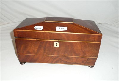 Lot 228 - Inlaid mahogany tea caddy