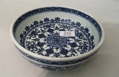 Lot 233 - Circa 1920 Chinese blue and white bowl