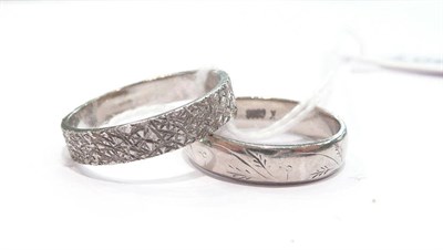 Lot 250 - Two 18ct white gold band rings
