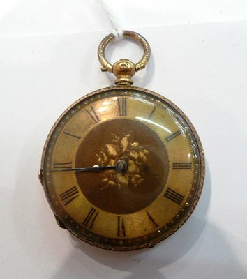 Lot 264 - A fob watch stamped '18K'