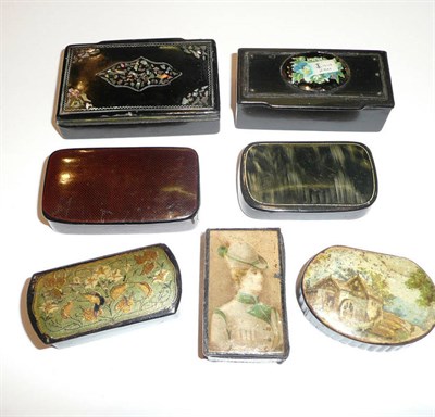 Lot 286 - Seven assorted Victorian snuff boxes