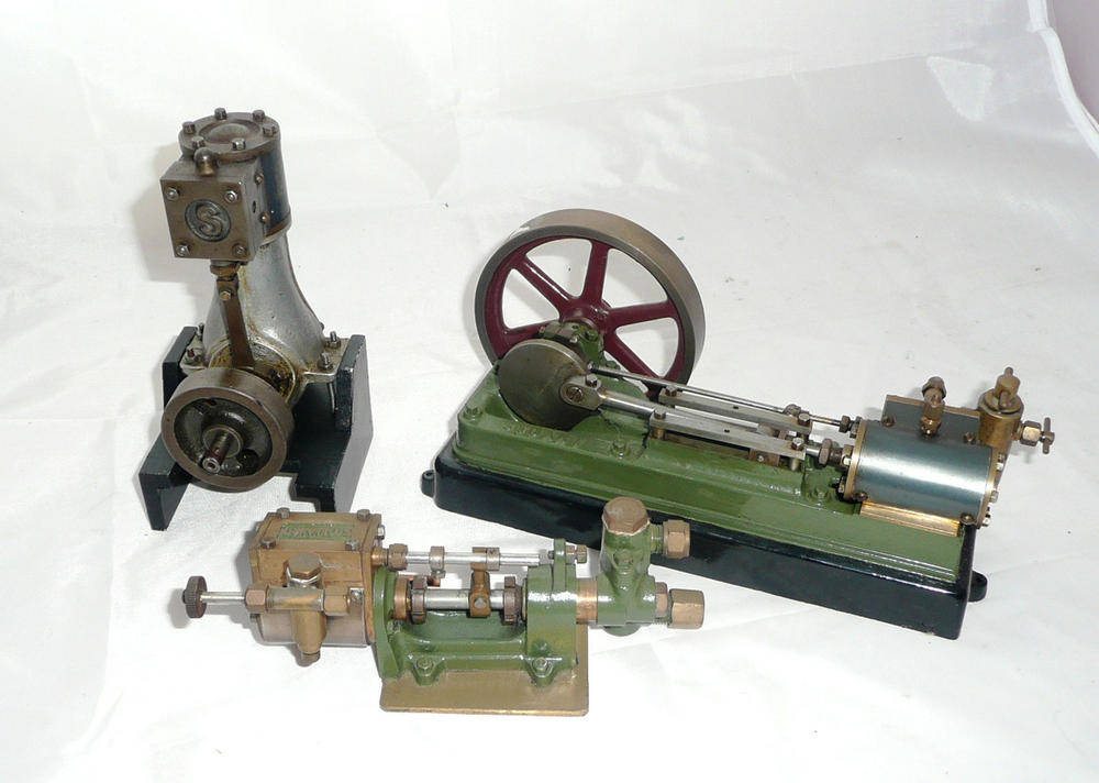 Lot 1051 - Two Stuart Stationary Steam Engines -  S50 horizontal mill engine finished in green and black,...