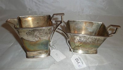 Lot 110 - Silver milk jug and sucrier, 15.3 oz