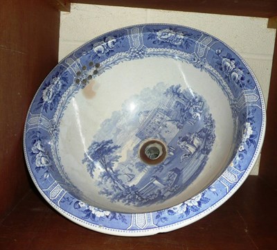 Lot 129 - A 19th century blue and white transfer printed basin, by Brown, Westwood and Moore