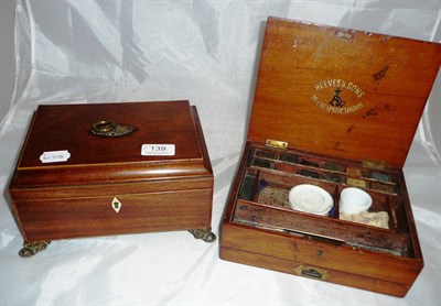 Lot 139 - Artists box and mahogany box